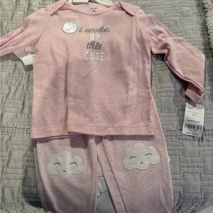 Carter's Light Pink Pajama Set with Cloud Design